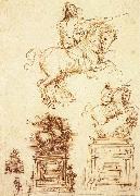 Leonardo  Da Vinci Study for the Trivulzio Equestrian Monument oil painting artist